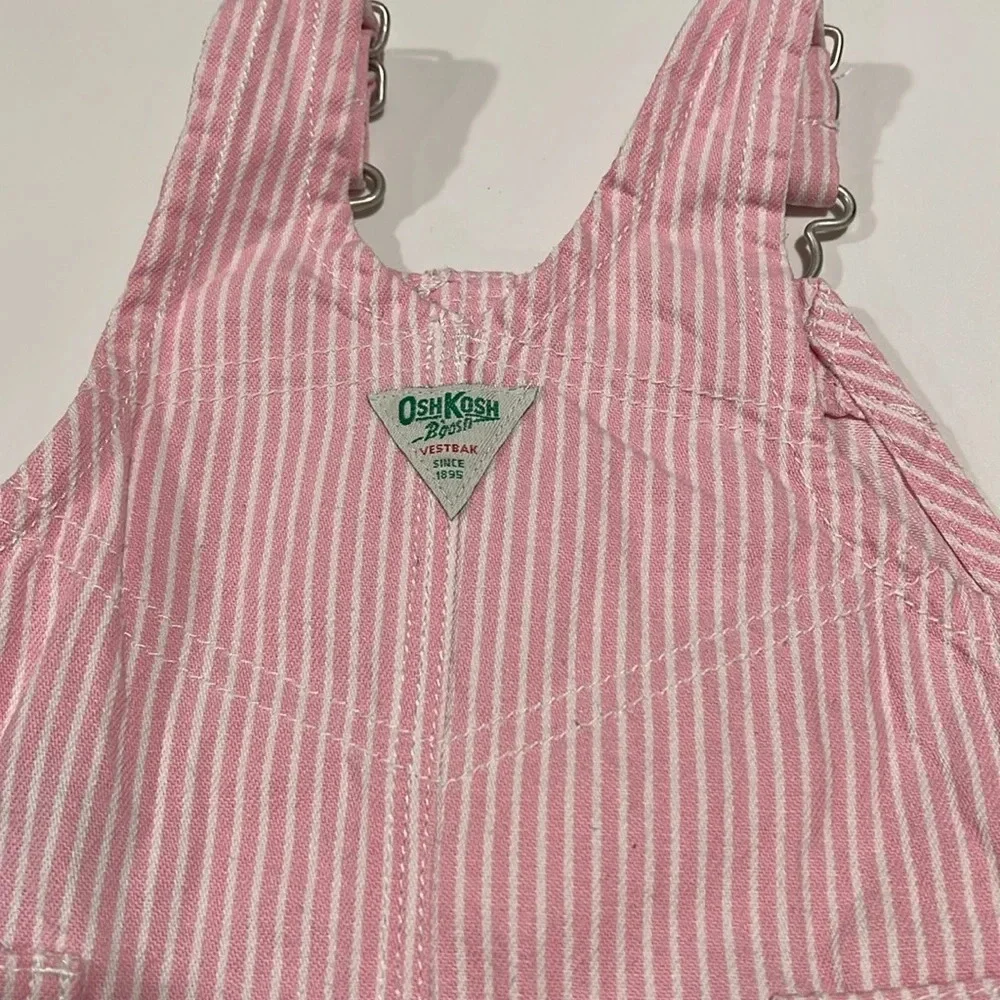 Oshkosh- pink/white 24 month overalls dress‎
